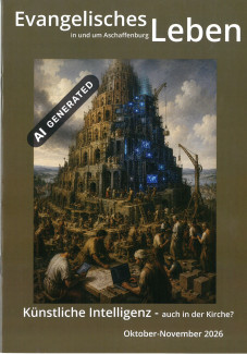 Ein KI generiertes historisches Bild vom Turmbau zu Babel mit eingefügten PC-Bildschirmen