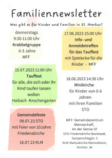 Familien-Newsletter Sommer 2023