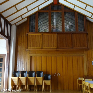 Blick auf Empore in der alten Markuskirche, jetzt Gemeindesaal